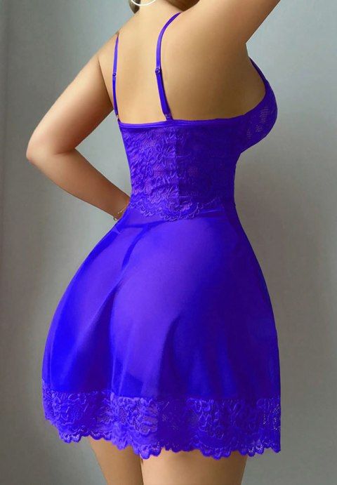 Elegant Deep V-Neck Royal Blue Chemise