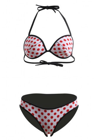 Rubber Polka Dot Bikini Set