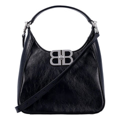 Balenciaga BB Soft Hobo Mini Black Smooth Calfskin Leather Shoulder Crossbody Bag