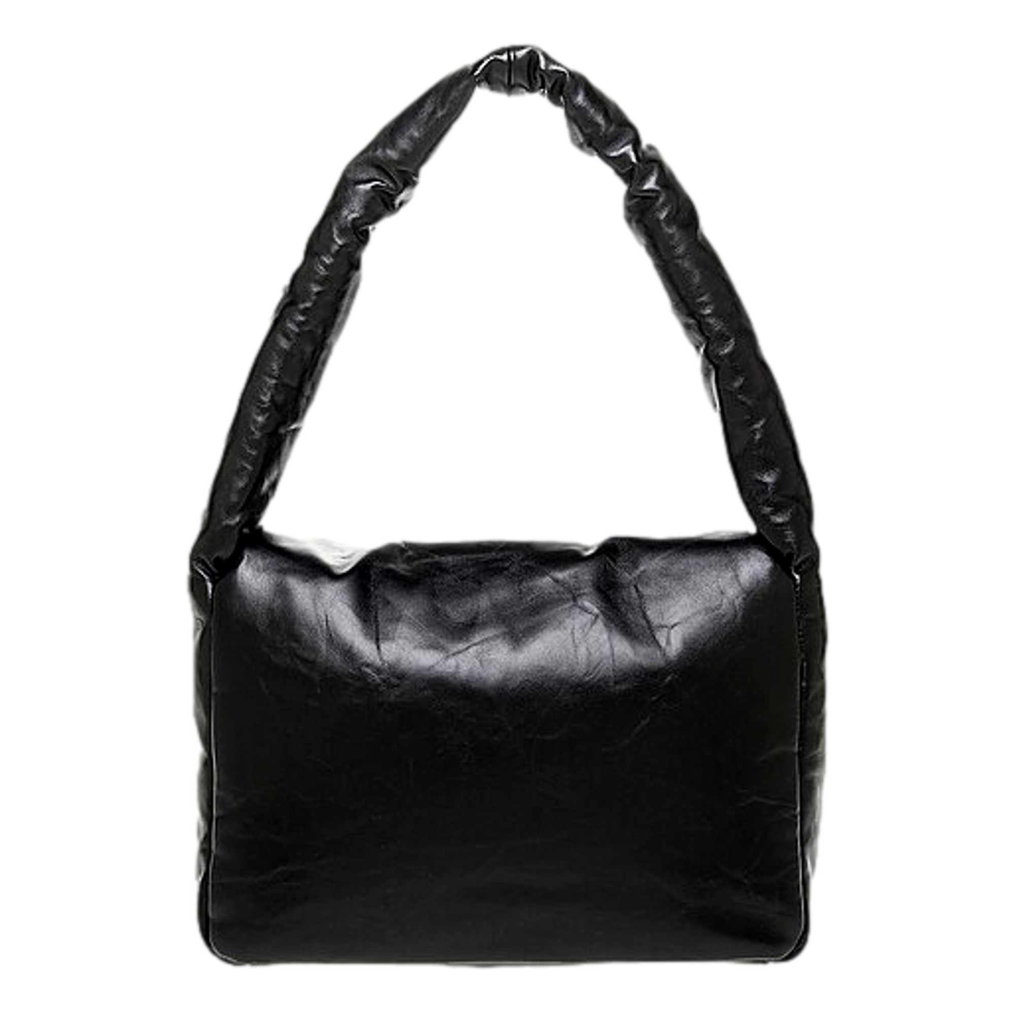 Balenciaga Monaco Soft Nappa Leather Shoulder Bag Black Gold Hardware