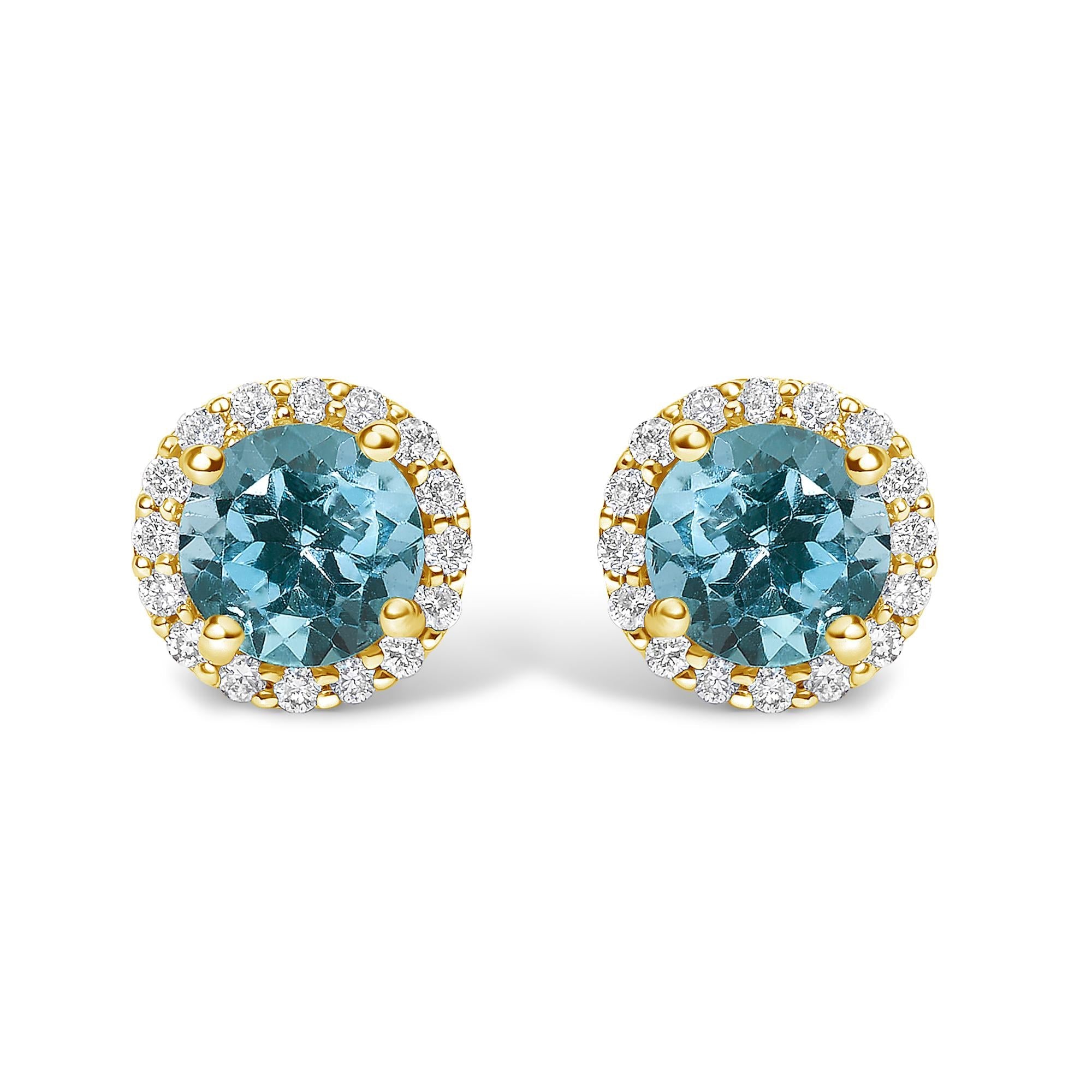 10K Gold Gemstone and 3/8 Cttw Diamond Halo Jewelry Set (Earrings, Pendant & Ring)