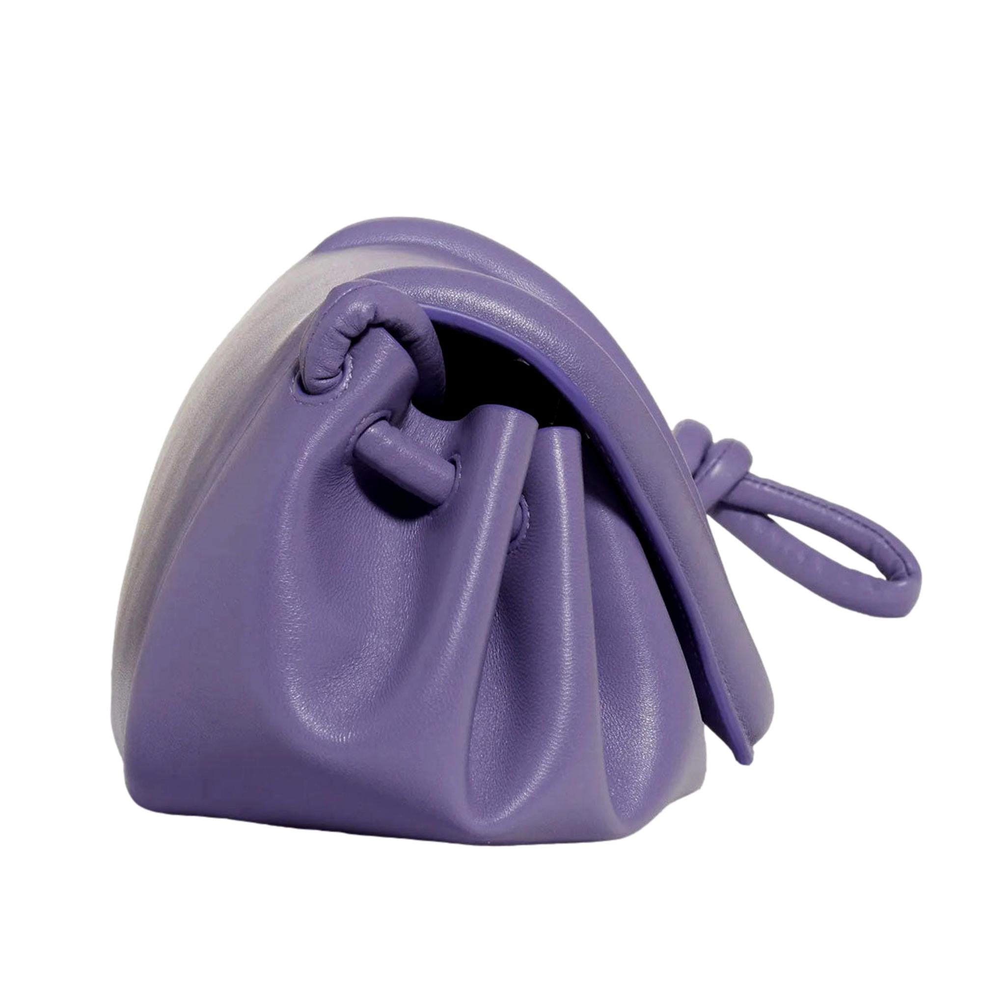 Bottega Veneta Beak Small Lavender Nappa Crossbody Bag