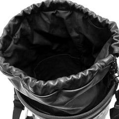 Bottega Veneta Perforated Black Nappa Leather Drawstring Bucket Crossbody Bag