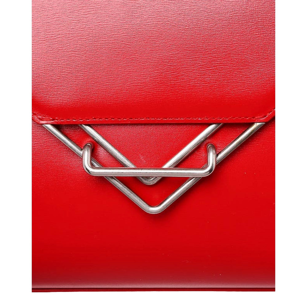 Bottega Veneta The Clip Chili Red Calfskin Leather Shoulder Crossbody Bag