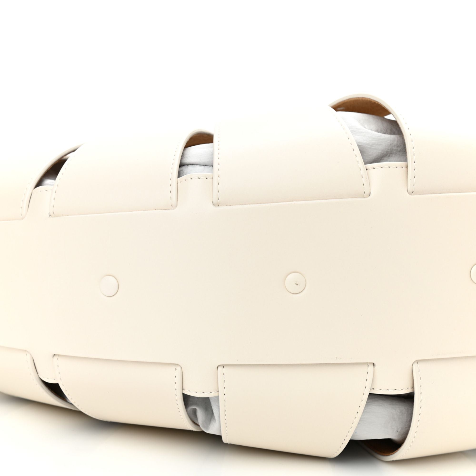 Bottega Veneta The Shell Bag Frost White French Calfskin Shoulder Bag