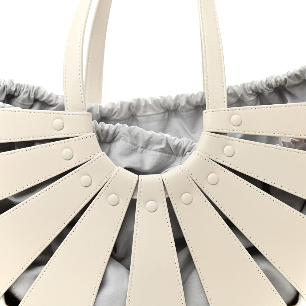 Bottega Veneta The Shell Bag Frost White French Calfskin Shoulder Bag