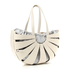 Bottega Veneta The Shell Bag Frost White French Calfskin Shoulder Bag