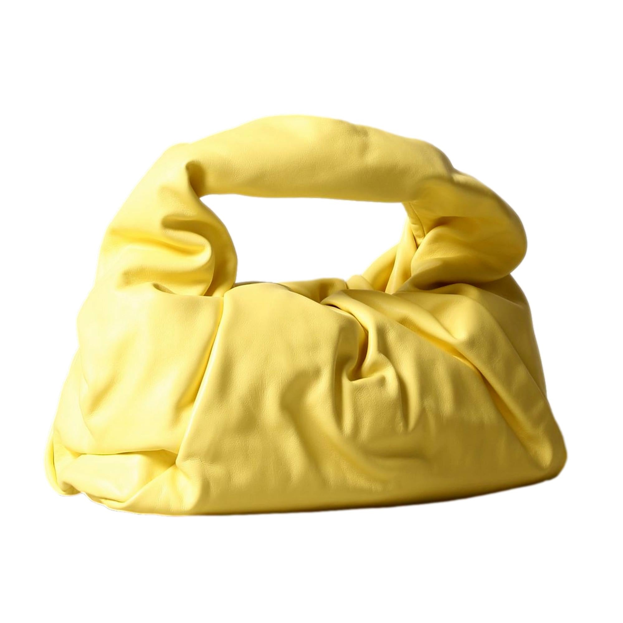 Bottega Veneta Shoulder Pouch Sherbet Yellow Nappa Leather Bag