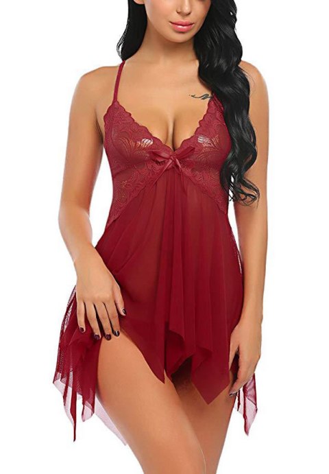 Charming Lingerie with Asymmetrical Hemline