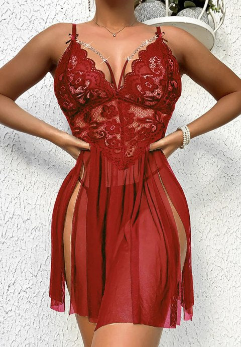 Women's Lingerie Sexy Nightwear Spaghetti Strap Nightgown Babydoll Chemise