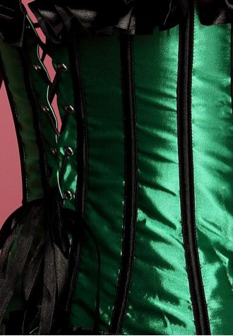 Green Strapless Burlesque Corset