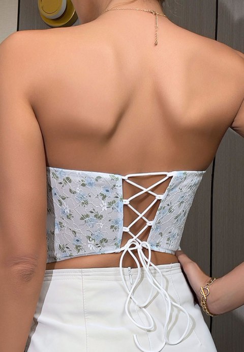 Sweetheart Neckline Floral Bustier