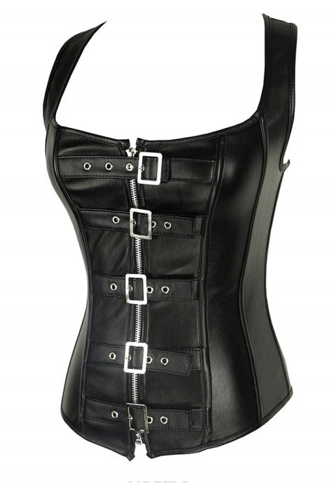 Steel Boned Faux Leather Corset