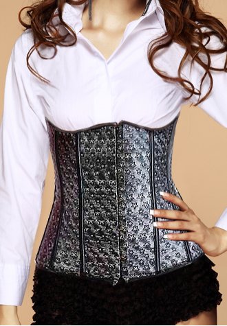 Stamped Stars PVC Leather Underbust Corset