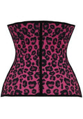 Rose Leopard Printed Latex Workout Waist Cincher Corset
