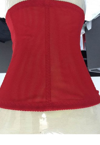 Red Floral Embroidered Lace Underbust Corset