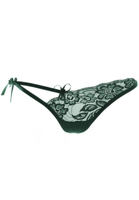 Floral Uneven Lace Thong