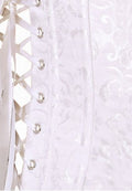 White Victorian Jacquard Tapestry Overbust Bridal Corset Bustier
