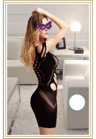 Double Shoulder Openwork Opaque Chemise Lingerie