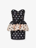 Falena Dots taffeta' bustier dress