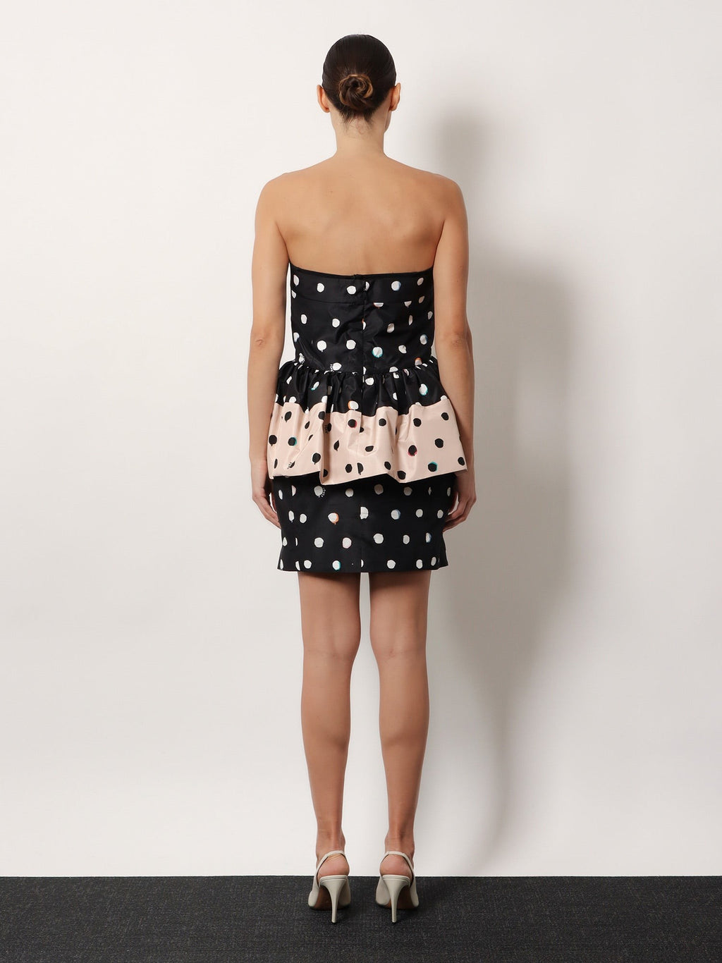 Falena Dots taffeta' bustier dress