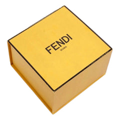 Fendi O'Lock Gold Tone Open Cuff Bracelet with Bronze Enamel Detail