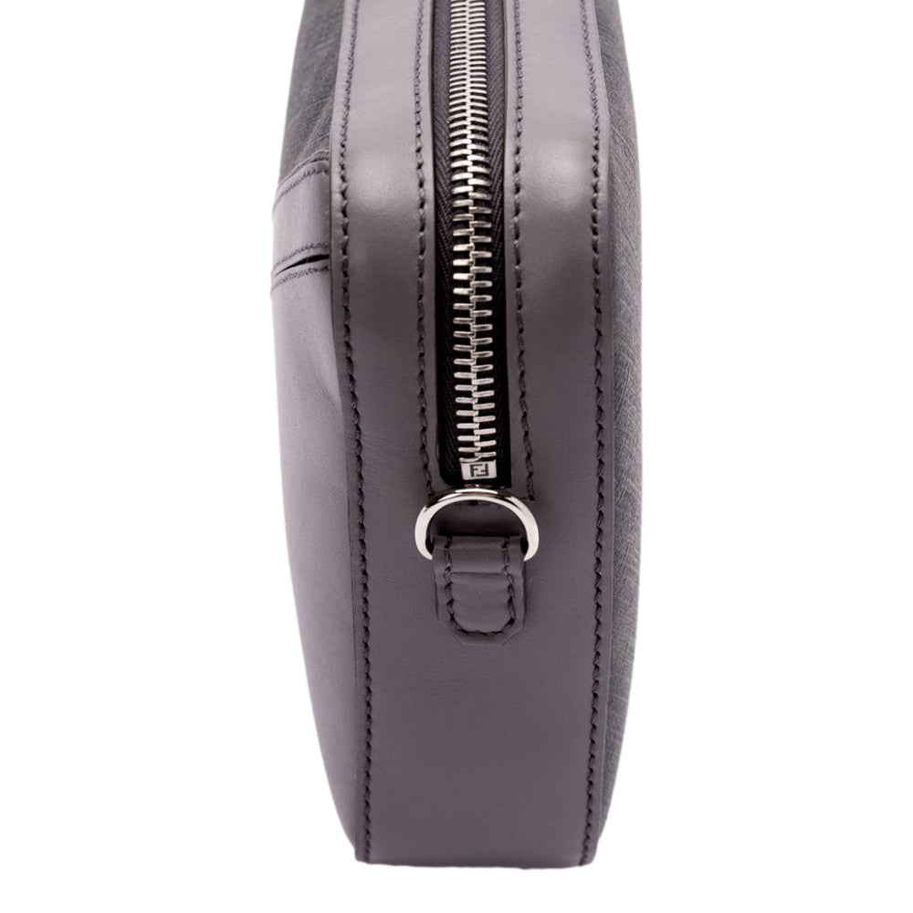 Fendi Diagonal FF Jacquard Acciaio Gray Camera Crossbody Bag