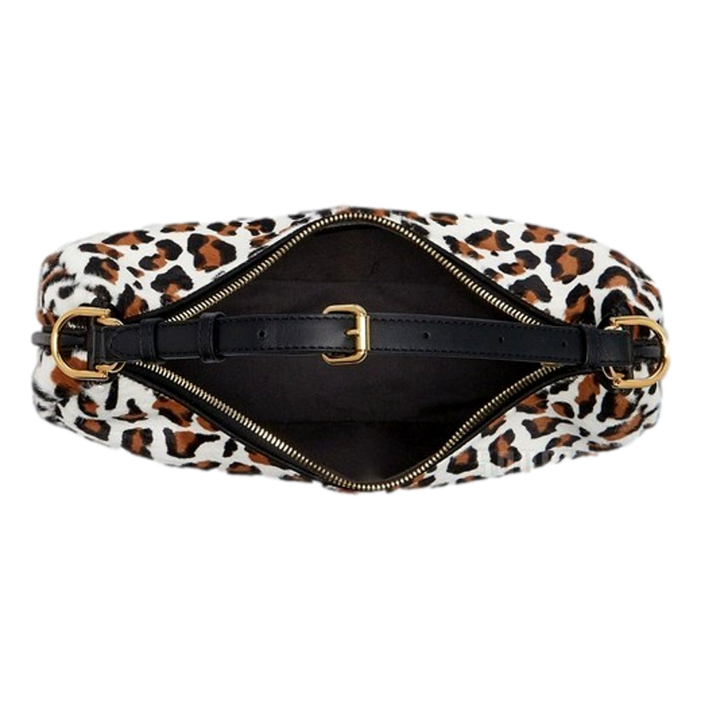 Fendi Fendigraphy Lamb Fur Animal Print Shoulder Bag Gold Hardware