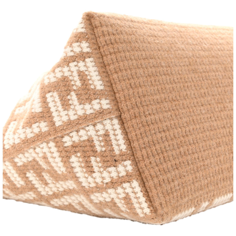 Fendi FF Cammello Large Shopper Tote Beige Knitted Cashmere Bag