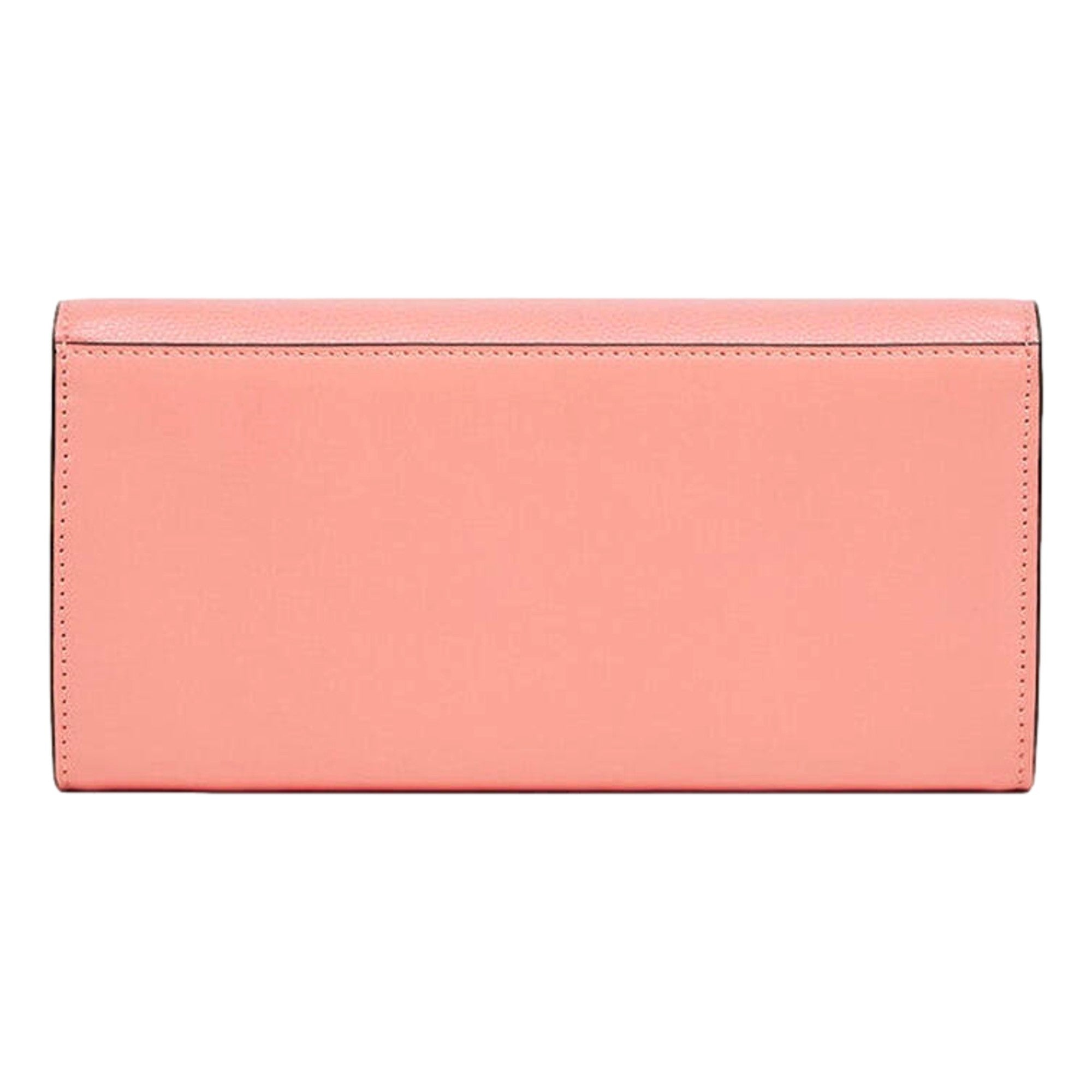 Fendi FF Diamonds Pesca Pink Calfskin Leather Continental Wallet