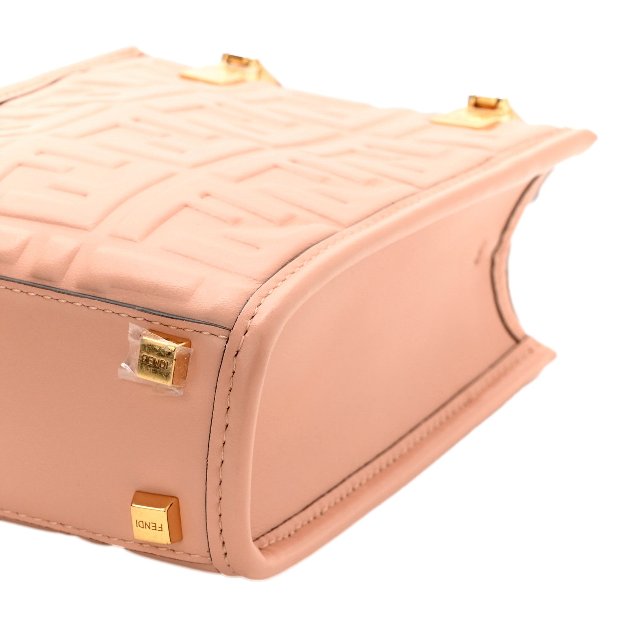 Fendi Mini Sunshine Shopper Tote Crossbody Baby Pink Zucca Leather