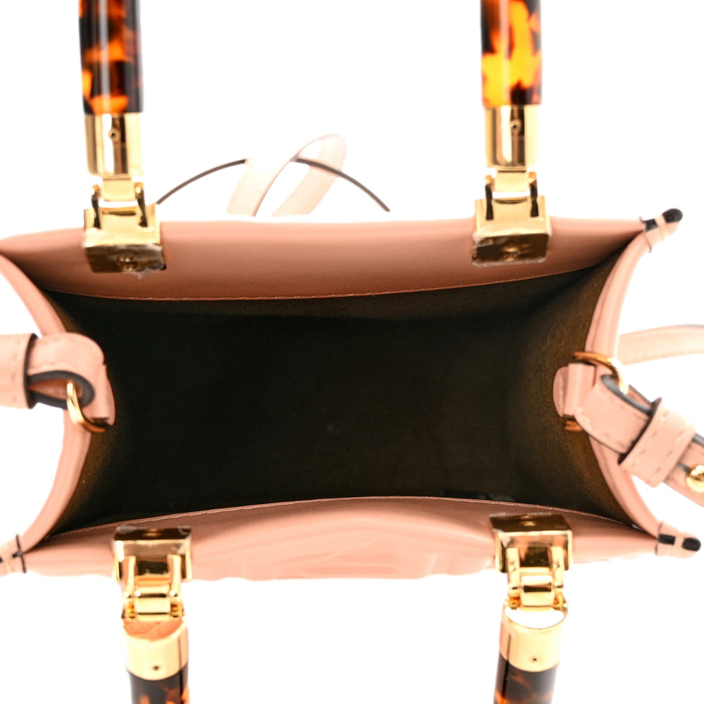 Fendi Mini Sunshine Shopper Tote Crossbody Baby Pink Zucca Leather