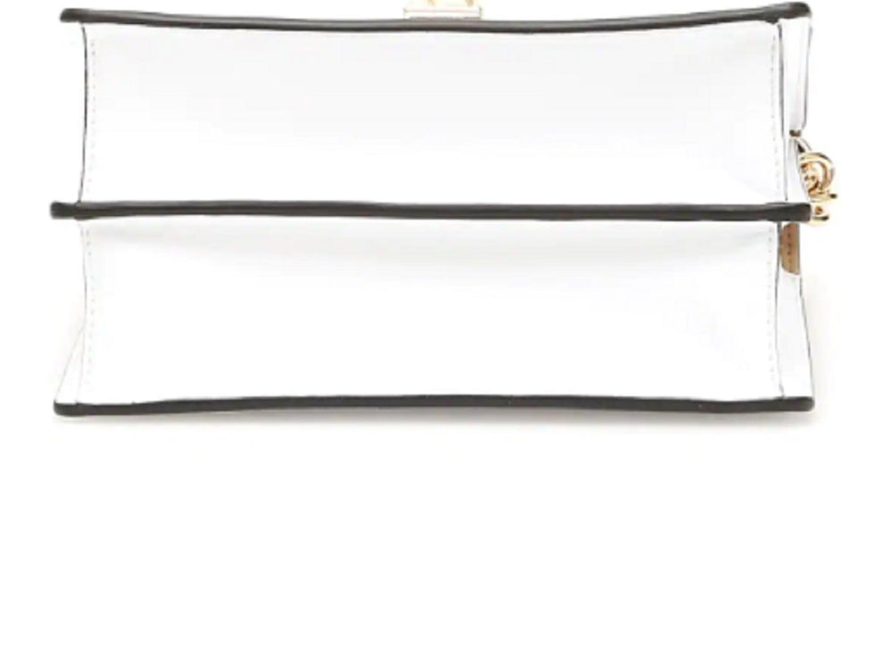 Fendi Kan I Floral Calfskin Leather Chain Bag White Multicolor