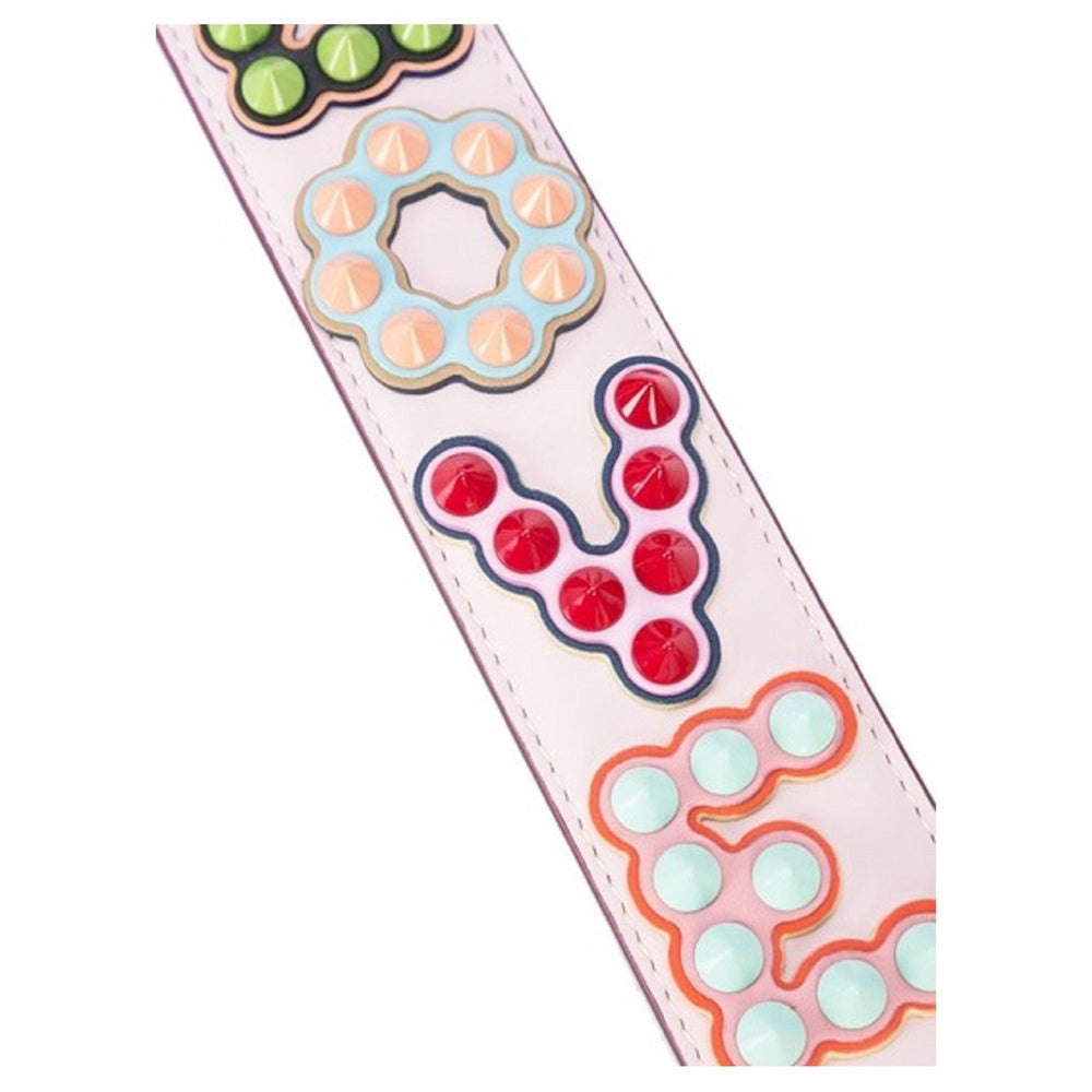 Fendi Mini Strap You Pink Peonia Multicolor "LOVE" Studded Leather