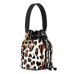 Fendi Mon Tresor Mini Bucket Crossbody Animal Print Sheepskin Bag
