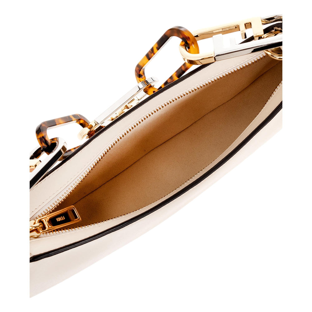 Fendi O’Lock Swing Shoulder Bag Ivory Calfskin Leather