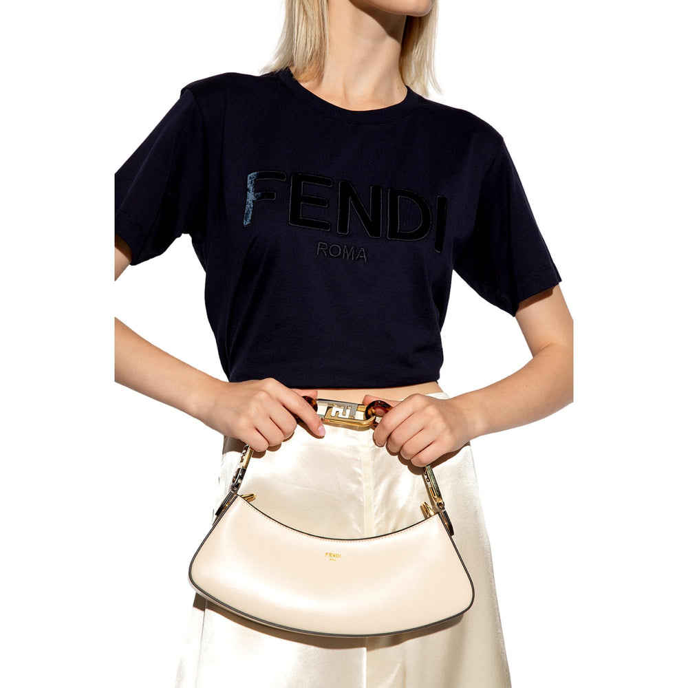 Fendi O’Lock Swing Shoulder Bag Ivory Calfskin Leather
