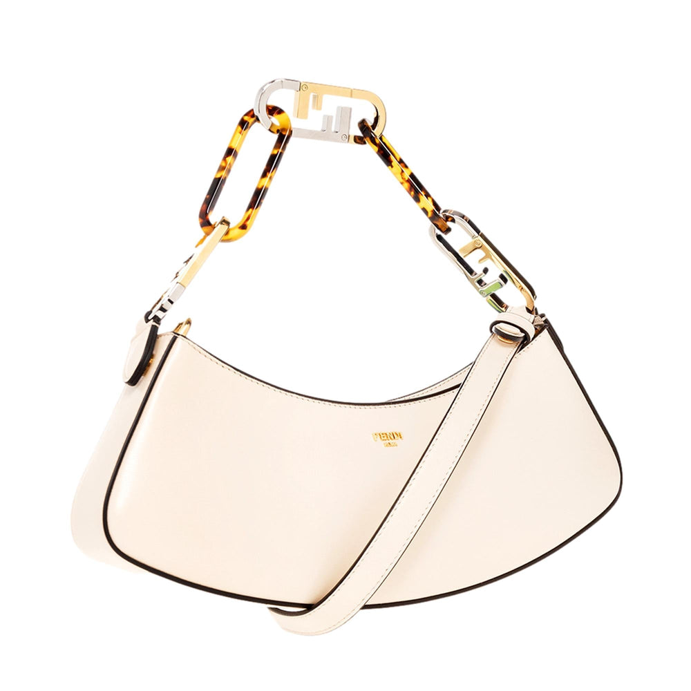 Fendi O’Lock Swing Shoulder Bag Ivory Calfskin Leather