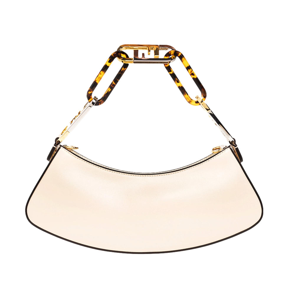 Fendi O’Lock Swing Shoulder Bag Ivory Calfskin Leather