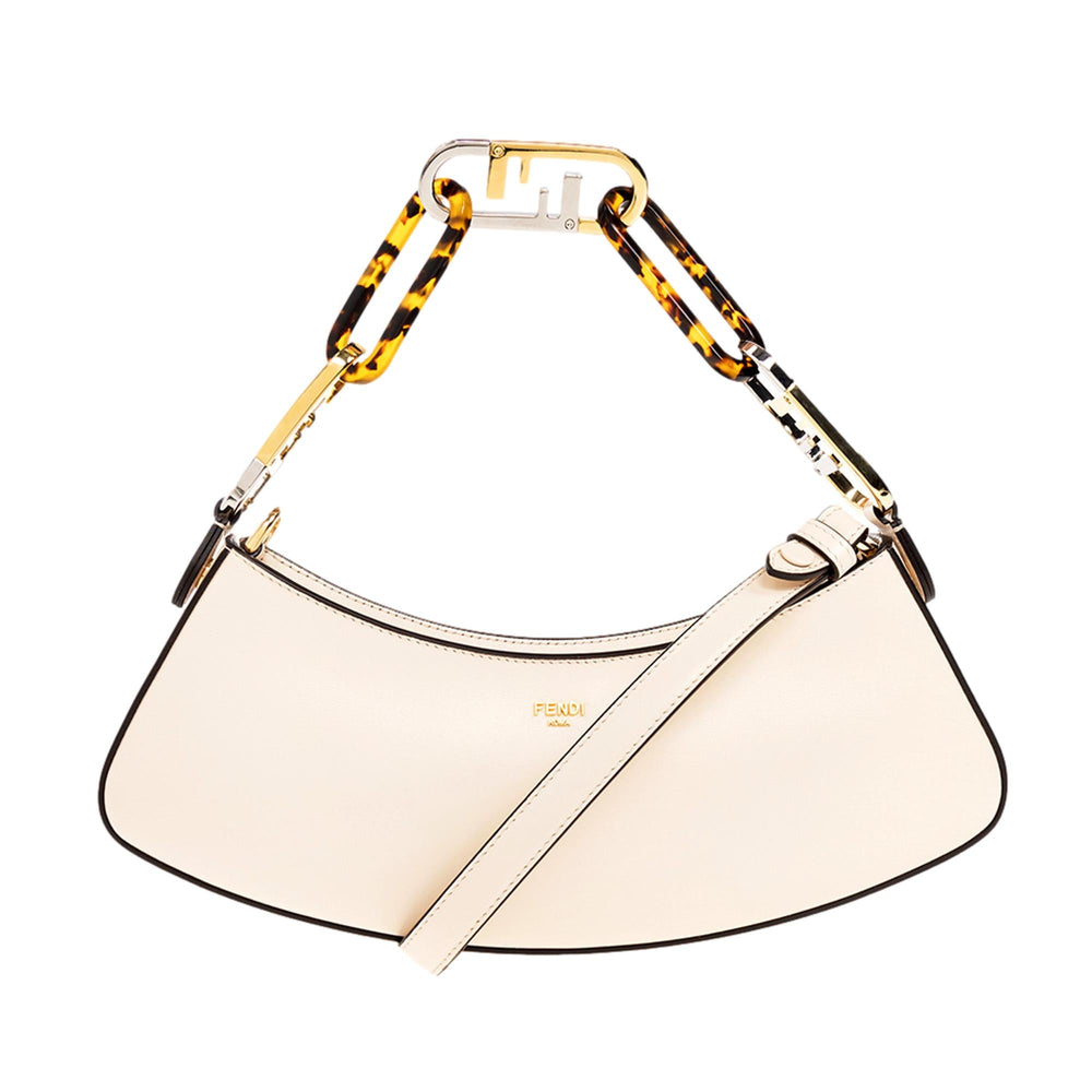 Fendi O’Lock Swing Shoulder Bag Ivory Calfskin Leather