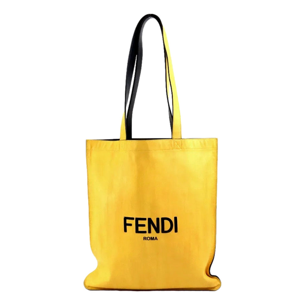 Fendi Pack Large Shopping Tote Yellow Box Leather Bag