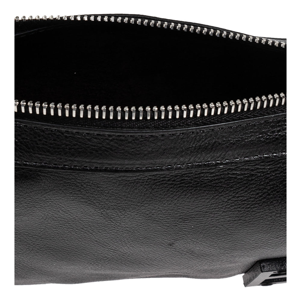 Fendi Simply Fendi Mini Black Leather Shoulder Bag