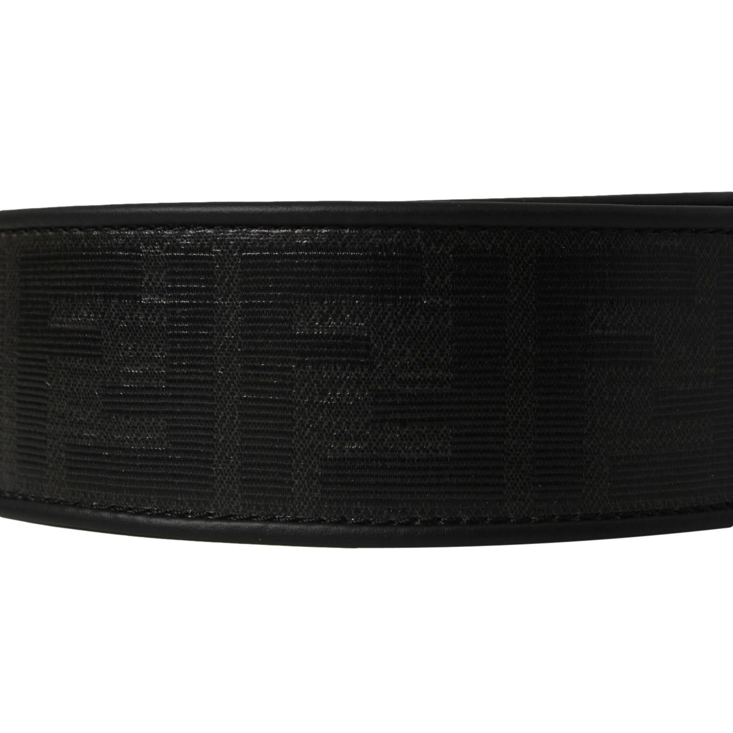 Fendi Strap You FF Zucca Black Glazed Canvas Shoulder Strap