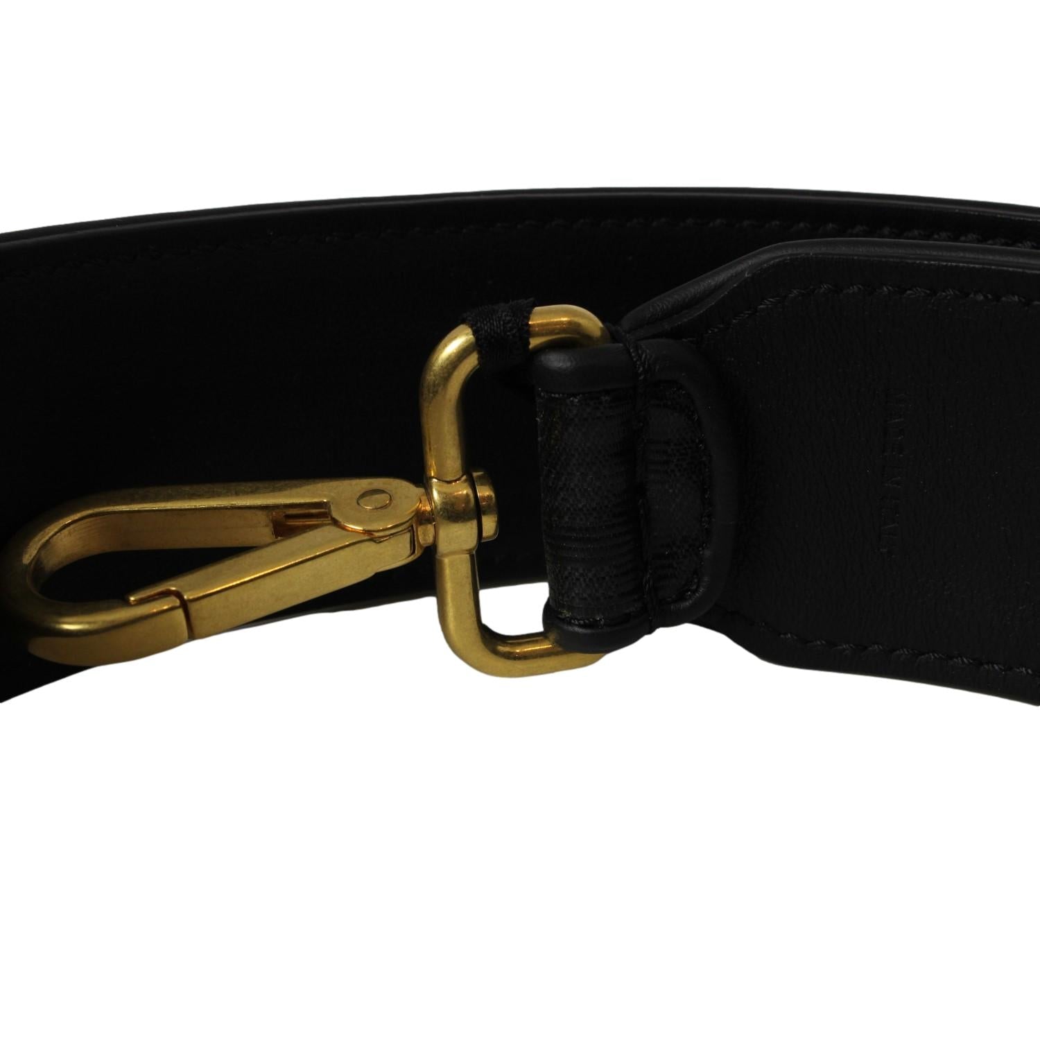 Fendi Strap You FF Zucca Black Glazed Canvas Shoulder Strap