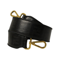 Fendi Strap You FF Zucca Black Glazed Canvas Shoulder Strap