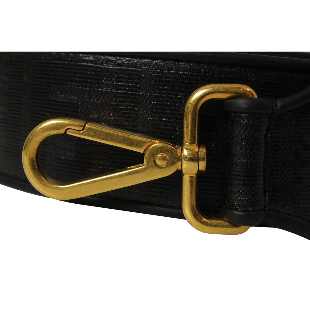 Fendi Strap You FF Zucca Black Glazed Canvas Shoulder Strap