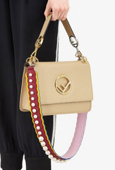 Fendi Strap You Pearl Embellished Shoulder Strap Black Cherry Lemon