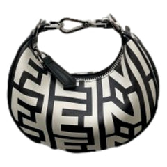 Fendi x Marc Jacobs Fendigraphy Nano Hobo Bag Black White