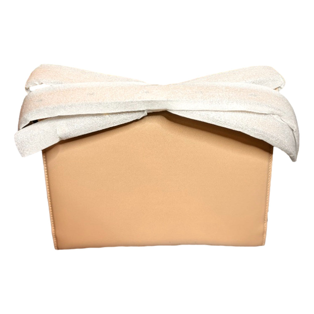 Ferragamo Trifolio Soft Leather Flap Crossbody Bag Ameretti Beige Gold Hardware