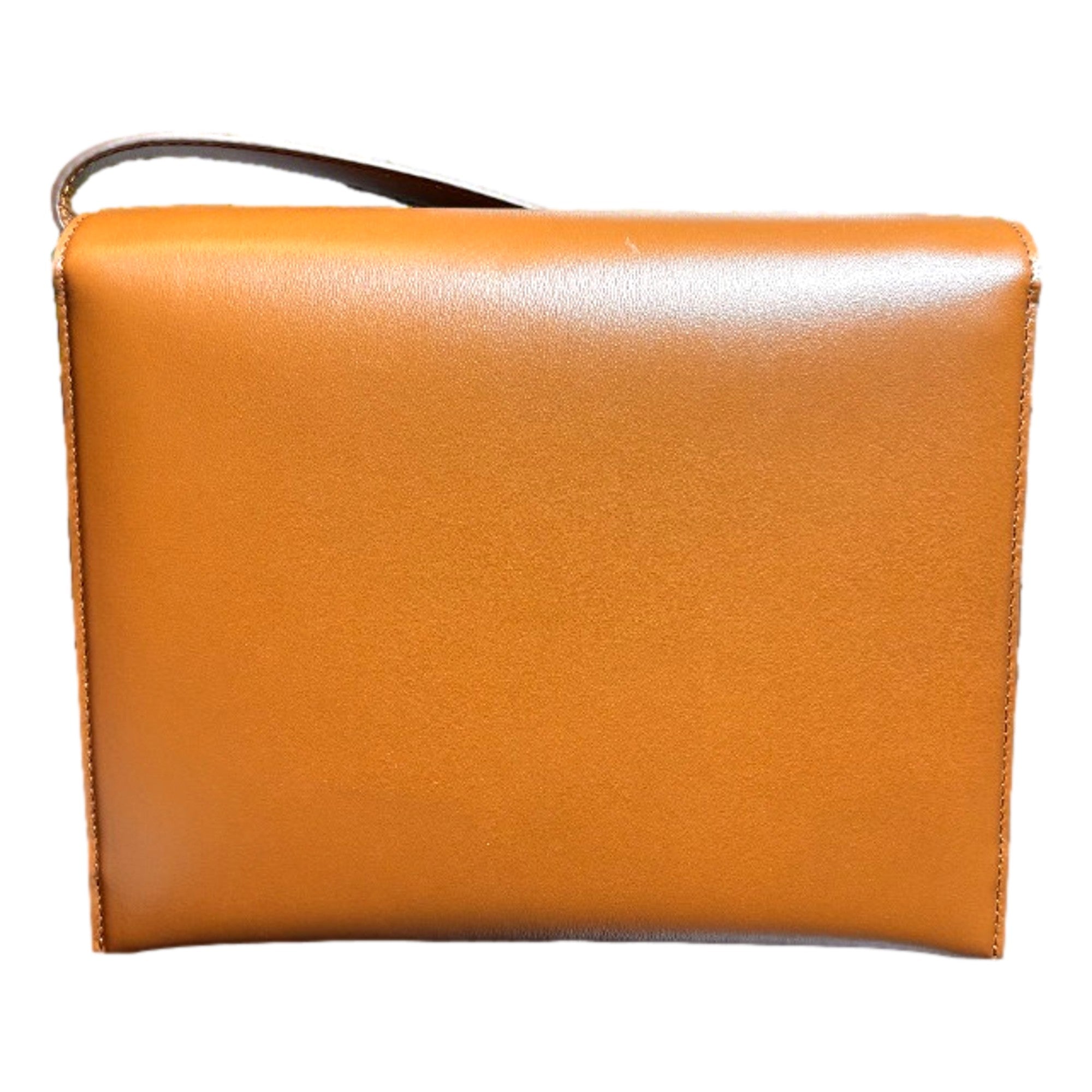 Ferragamo Trifolio Soft Leather Flap Crossbody Bag Sella Brown Gold Gancini Closure